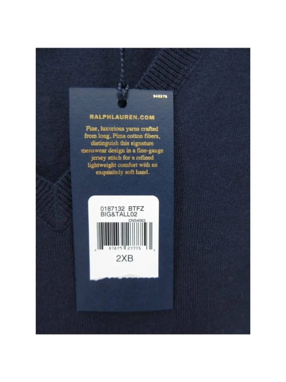 Polo Ralph Lauren Sweater 2XB Big Navy Pullover Preppy Pima Cotton